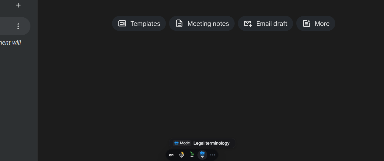 Windows 11 voice typing toolbar in action
